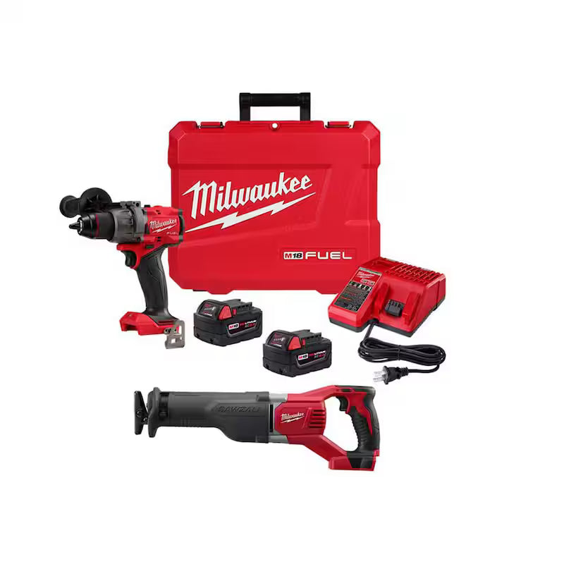 18V Lithium-Ion Brushless Cordless 1/2 in. Drill/Driver Kit with Reciprocating Saw S231273
