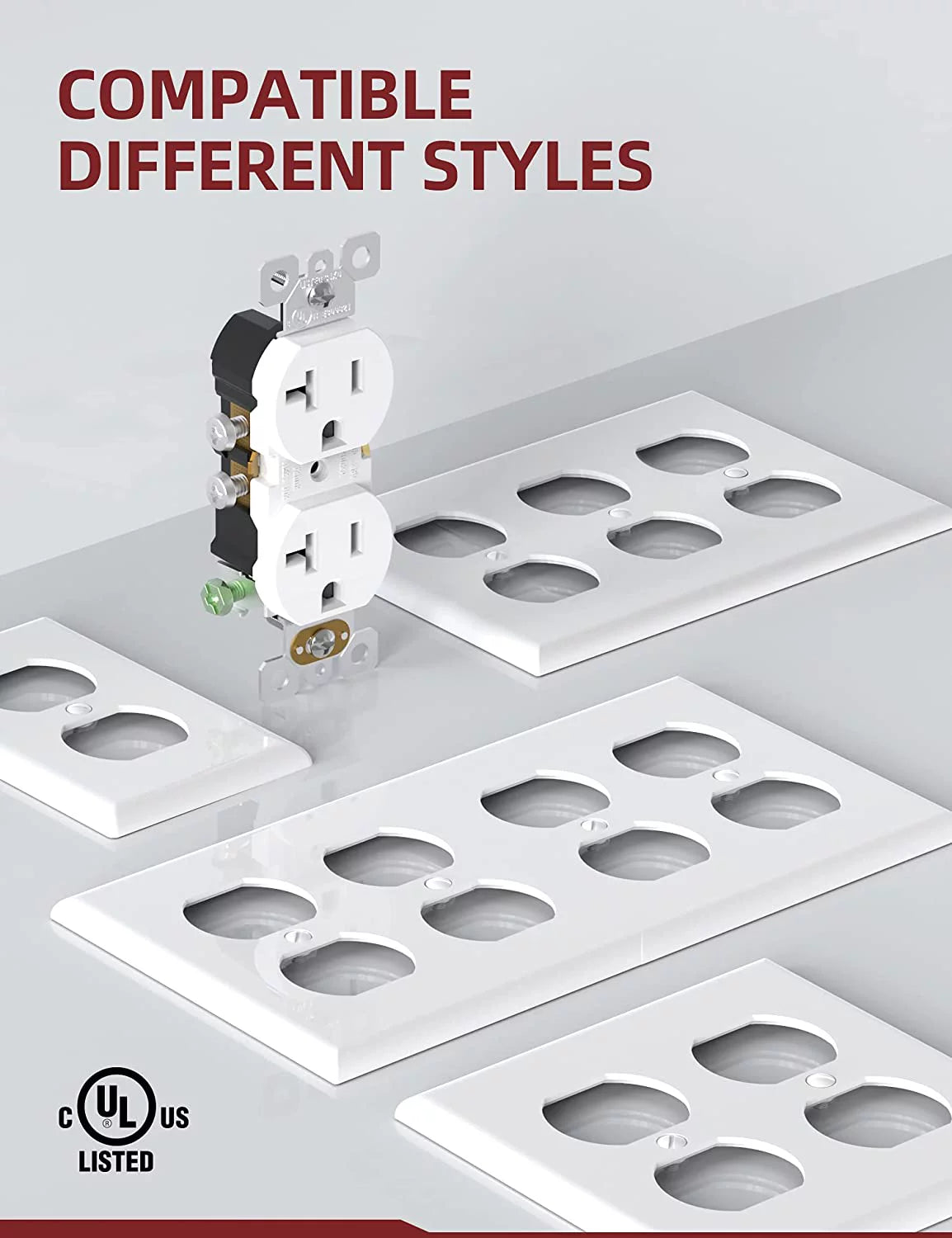 White 20Amp 125V Duplex Receptacle Wall Outlet 10 Pack T9886