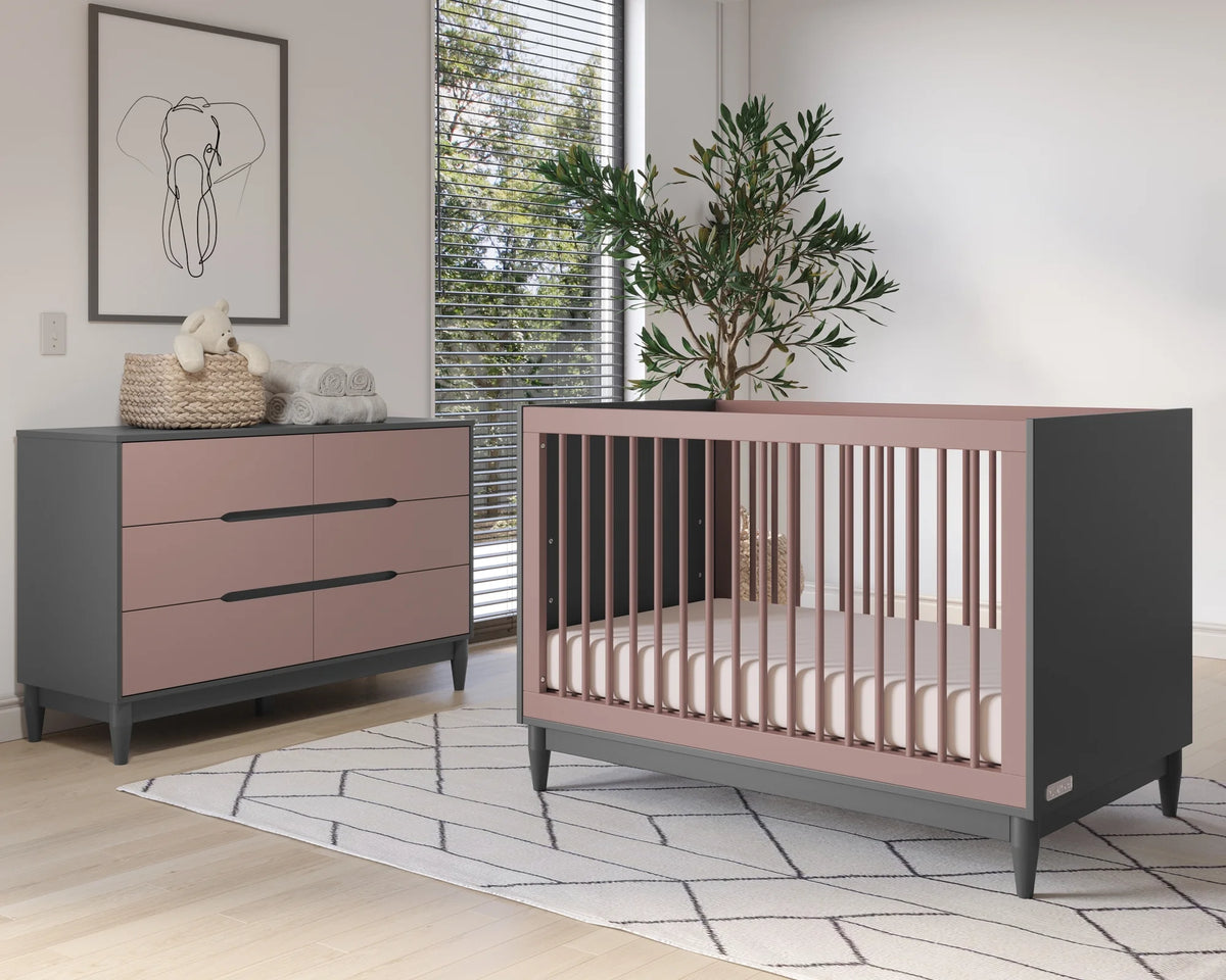 2-Piece Convertible Crib and Double Dresser D50542