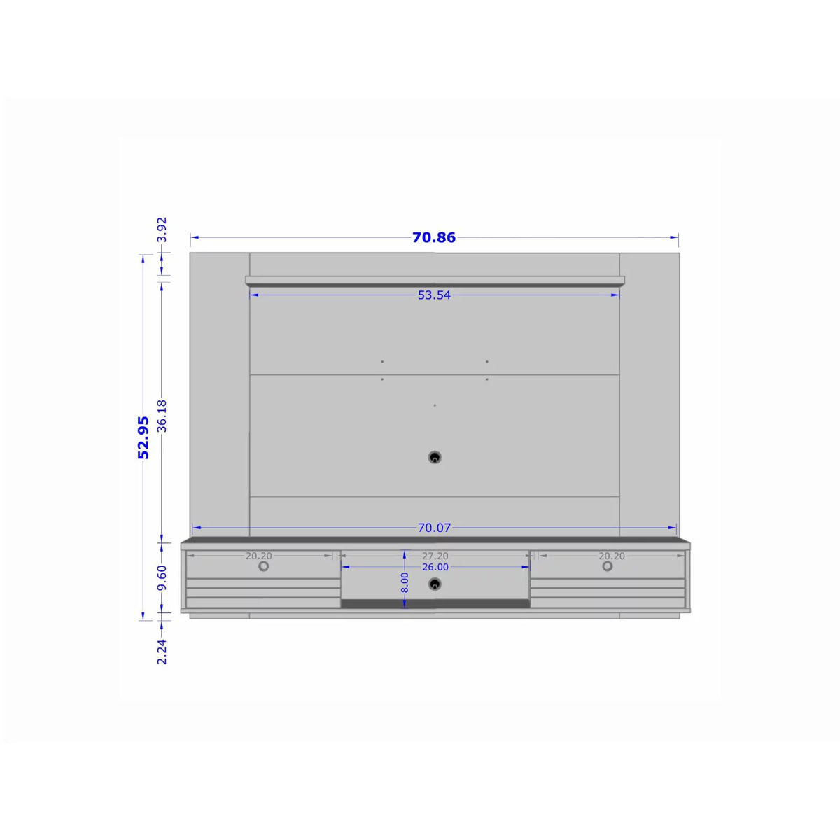 Floating Wall Entertainment Center with Overhead Shelf L44171