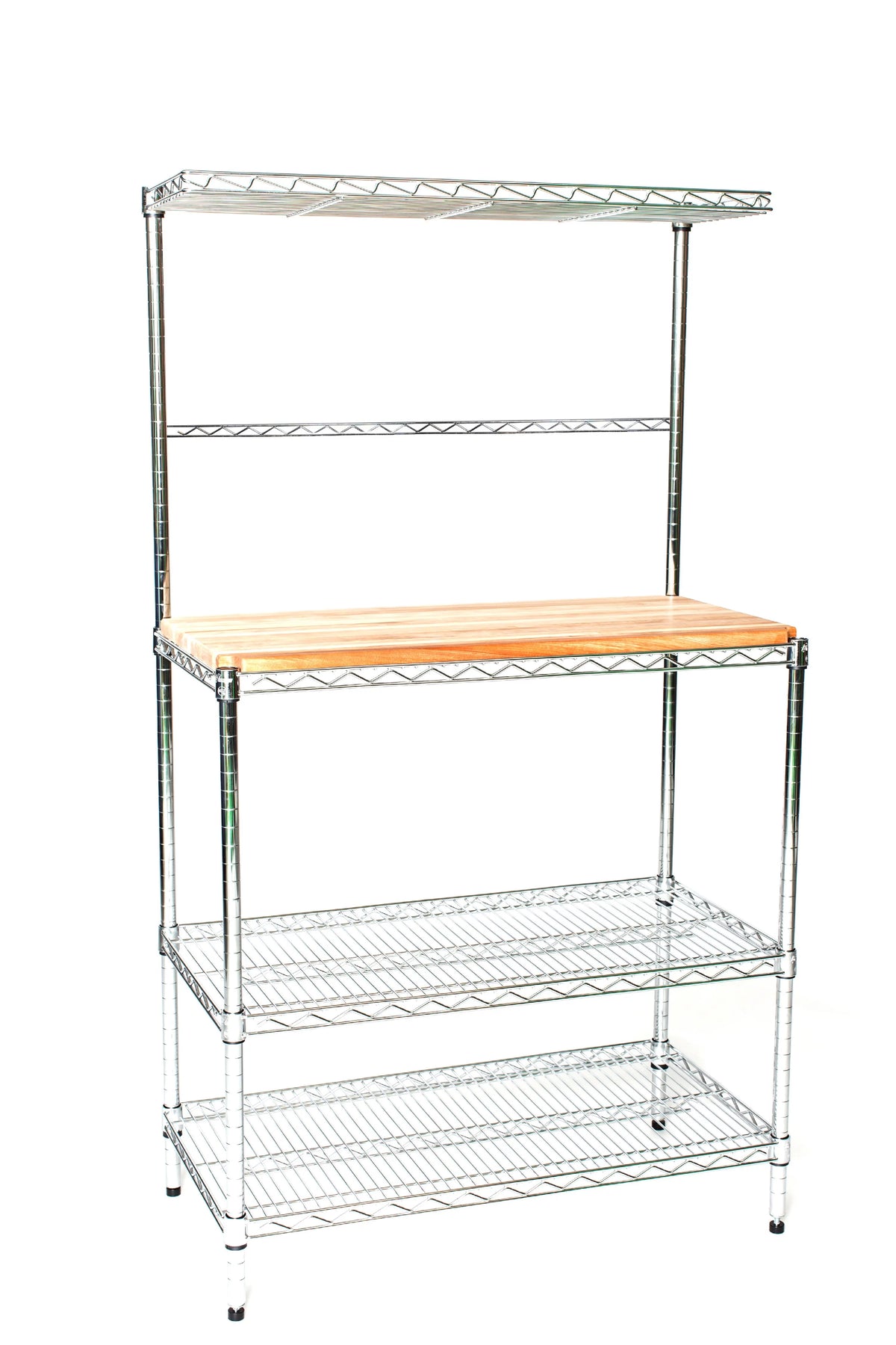 42" Wide Chrome Bakers Rack with Butcher Block X818