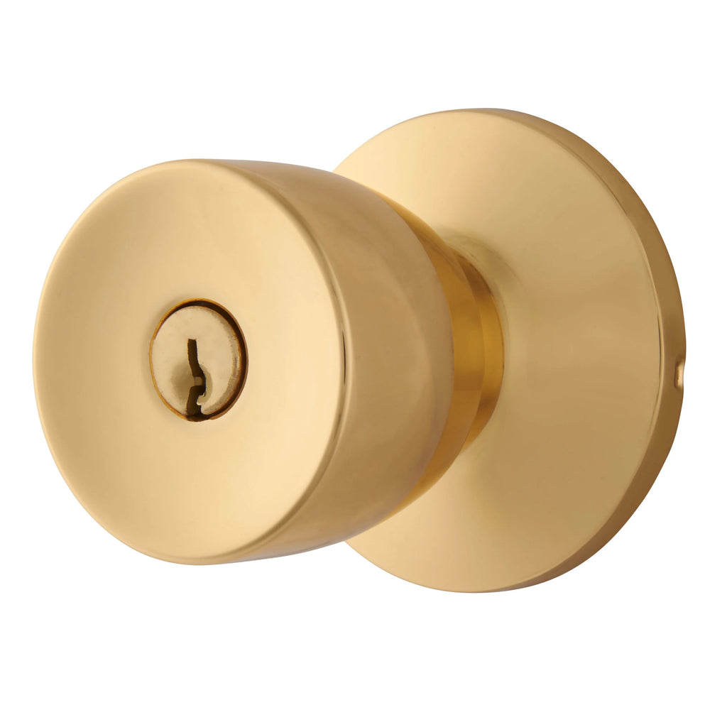 Keyed Entry Doorknob Polished Brass Twin Pack G29647