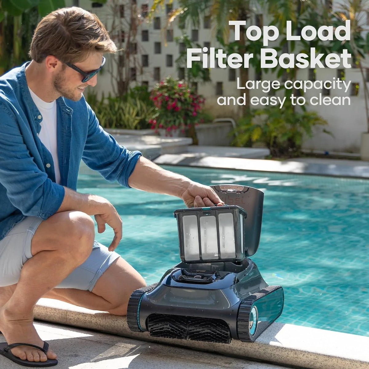 Robotic Pool Vacuum Cleaner with Wall Cleaning O549849