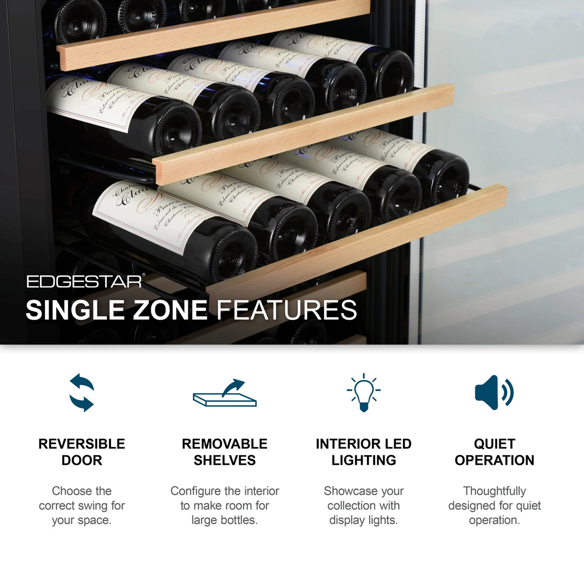 44 Bottle Capacity Free Standing Wine Cooler Stainless Steel H79950