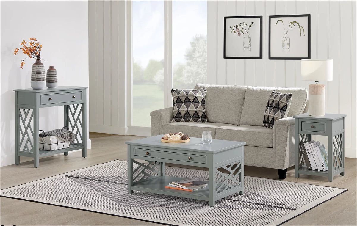 36" Coffee Table, End Table and Console/TV Table with Drawers, Set of 3 J368380