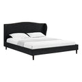 Charcoal King Size Linen Platform Bed L7932