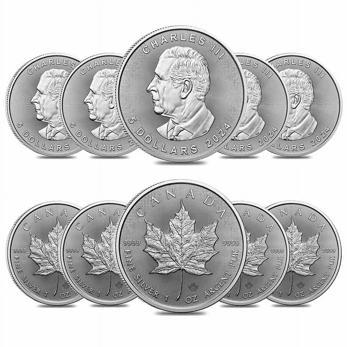 10 1 oz Canadian Silver Maple Leaf Coin P67565