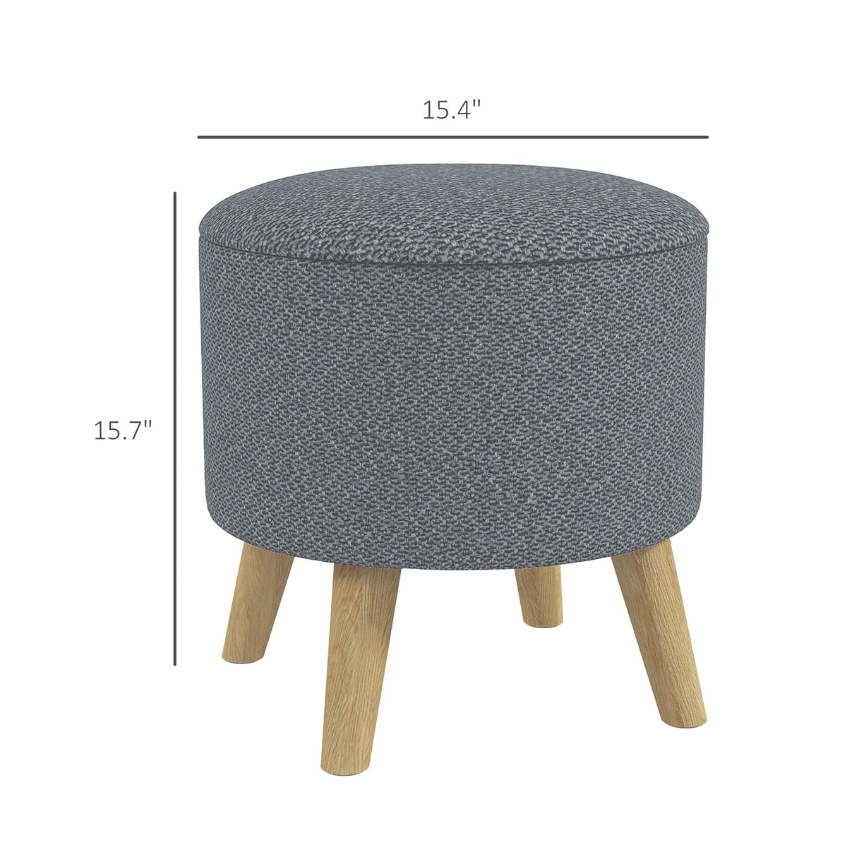 Gray Round Storage Ottoman U934296