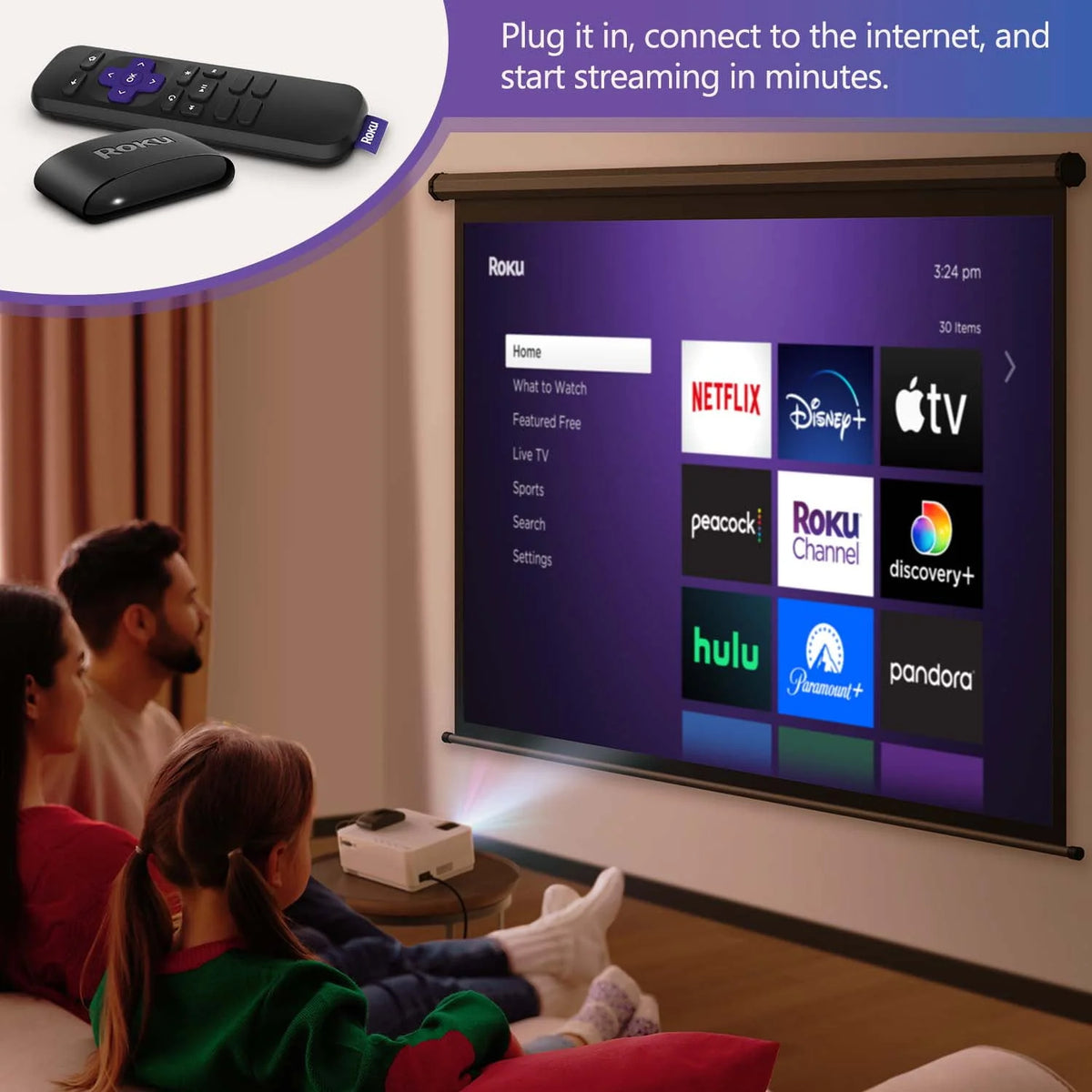 HD Mini Projector with Streaming Player W618379