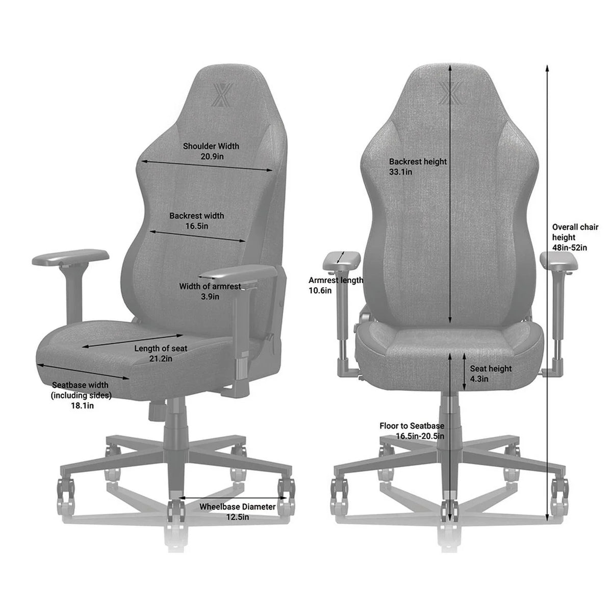 Black Ergonomic Gaming Chair with Lumbar Support H2407