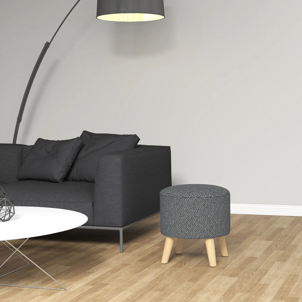 Gray Round Storage Ottoman U934296