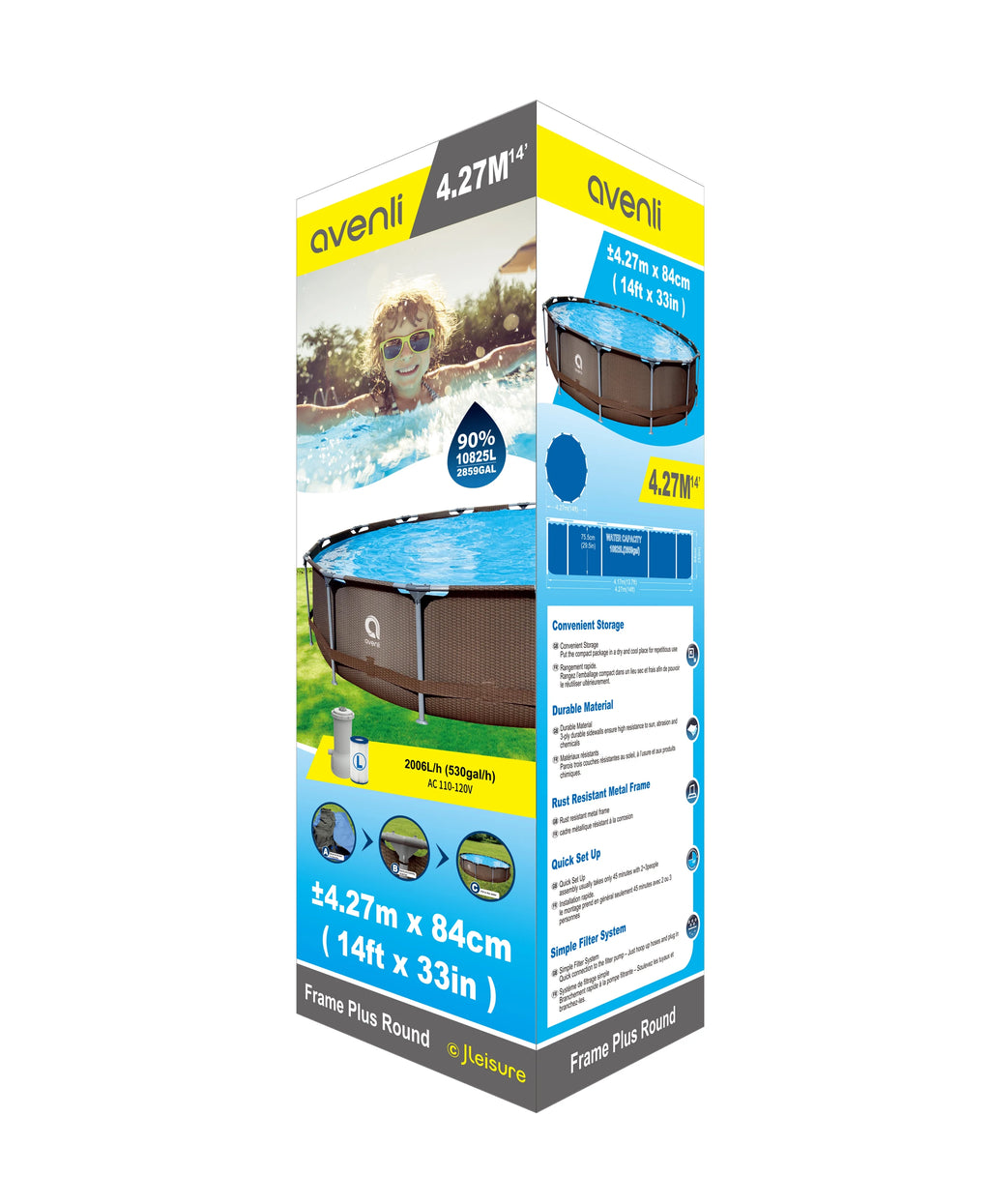 14ft x 33 Round Steel Frame Above-Ground Swimming Pool R288905