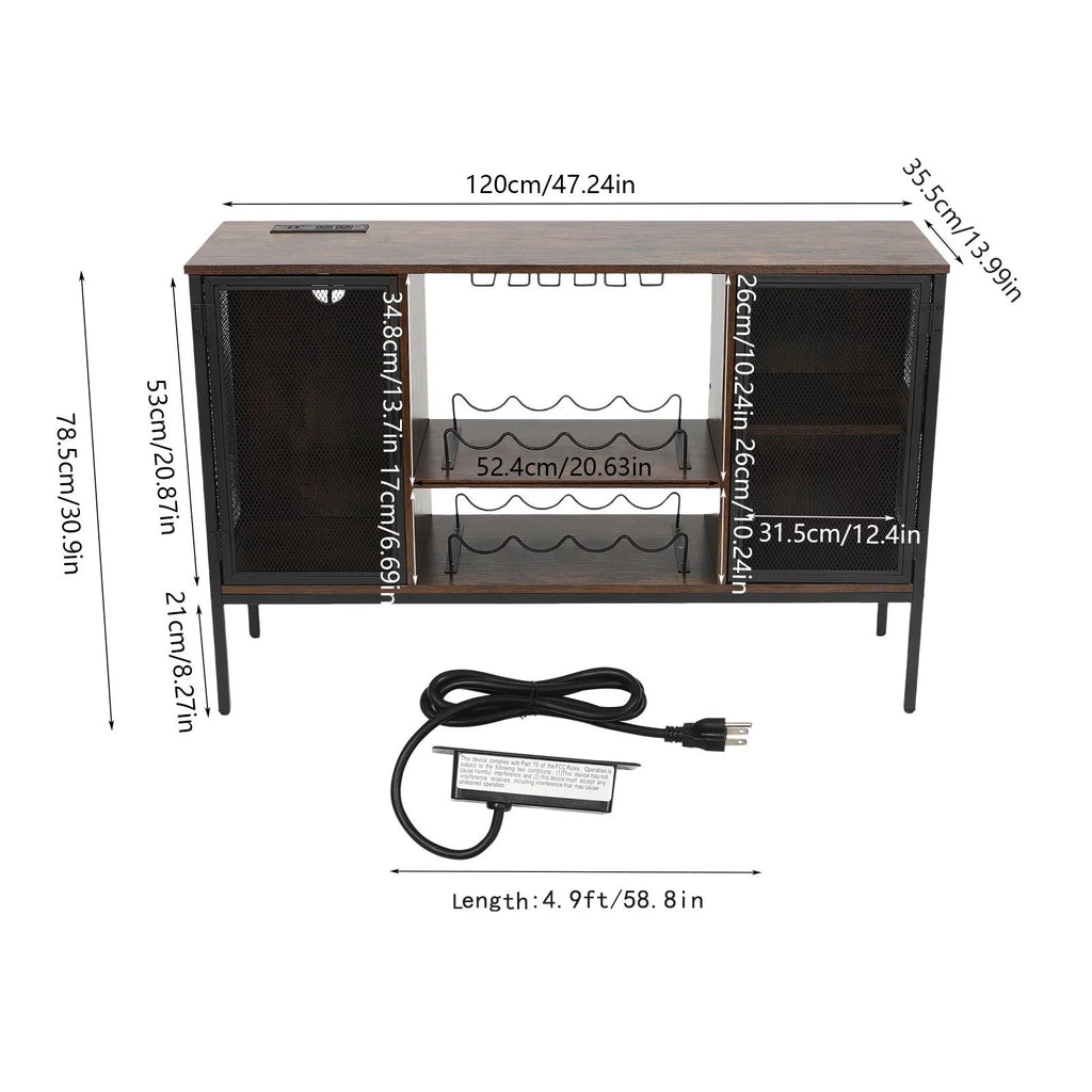 Wine Bar Cabinet with Power Outlets F5079