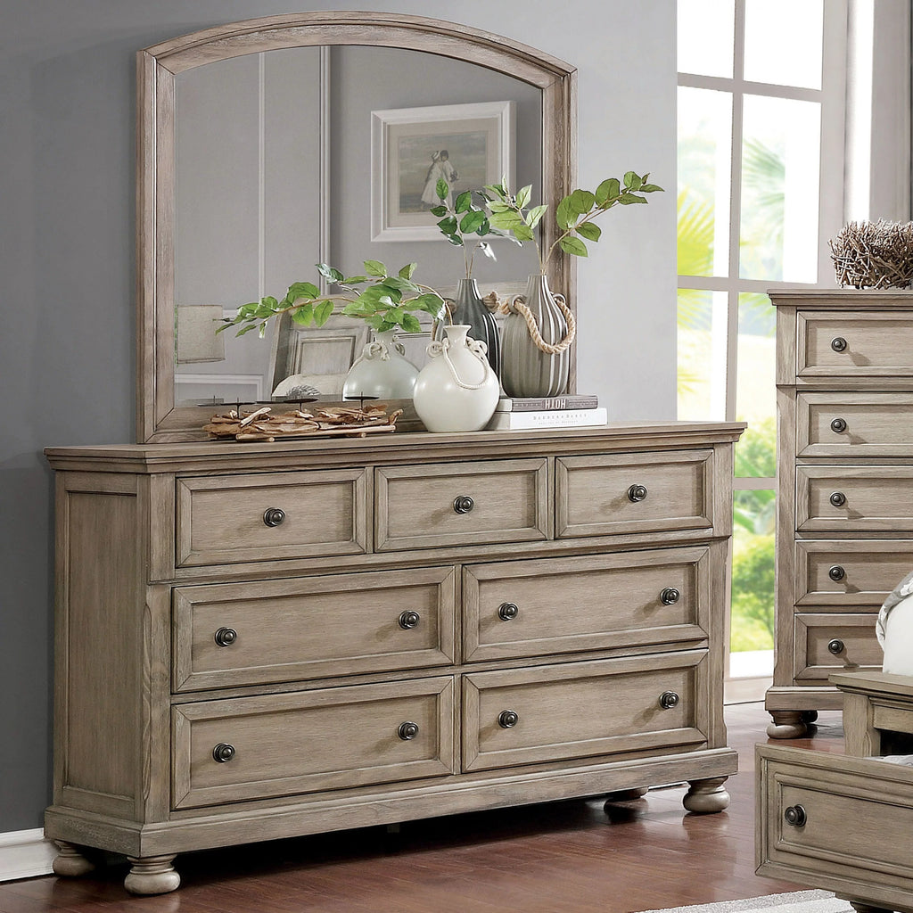 Grey Acacia 7-Drawer Dresser and Mirror Set M25684