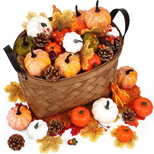 520 Pcs Artificial Pumpkins and Gourds Fall Harvest Decoration Set G213061