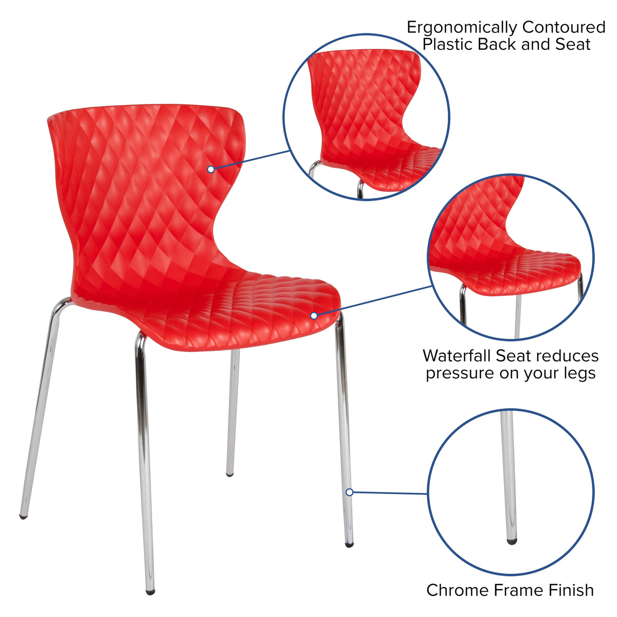 Red Plastic Stack Chair A767197