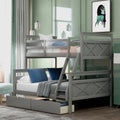 Gray Wood Convertible Bunk Bed with Drawers W735