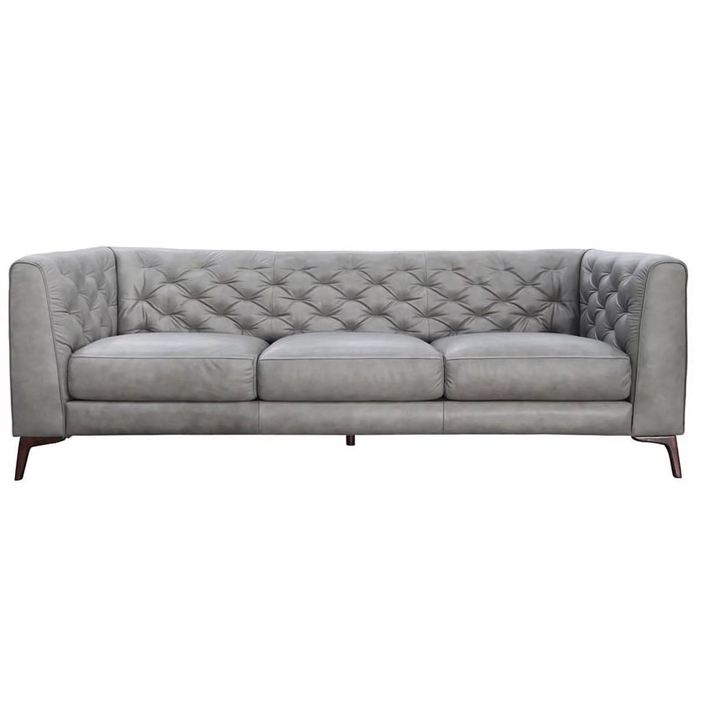 Gray Genuine Leather Sofa J701