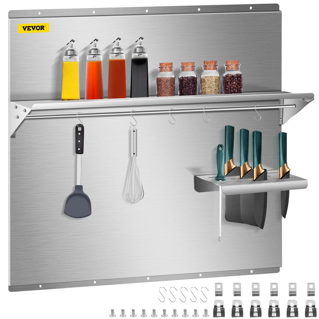 Stainless Steel Range Backsplash with Shelf P248