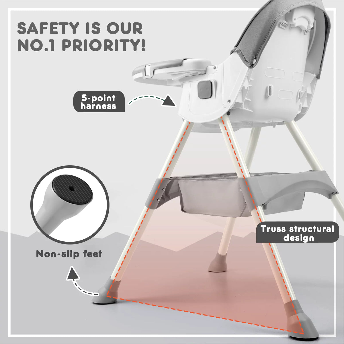 4-in-1 Convertible High Chair D539884