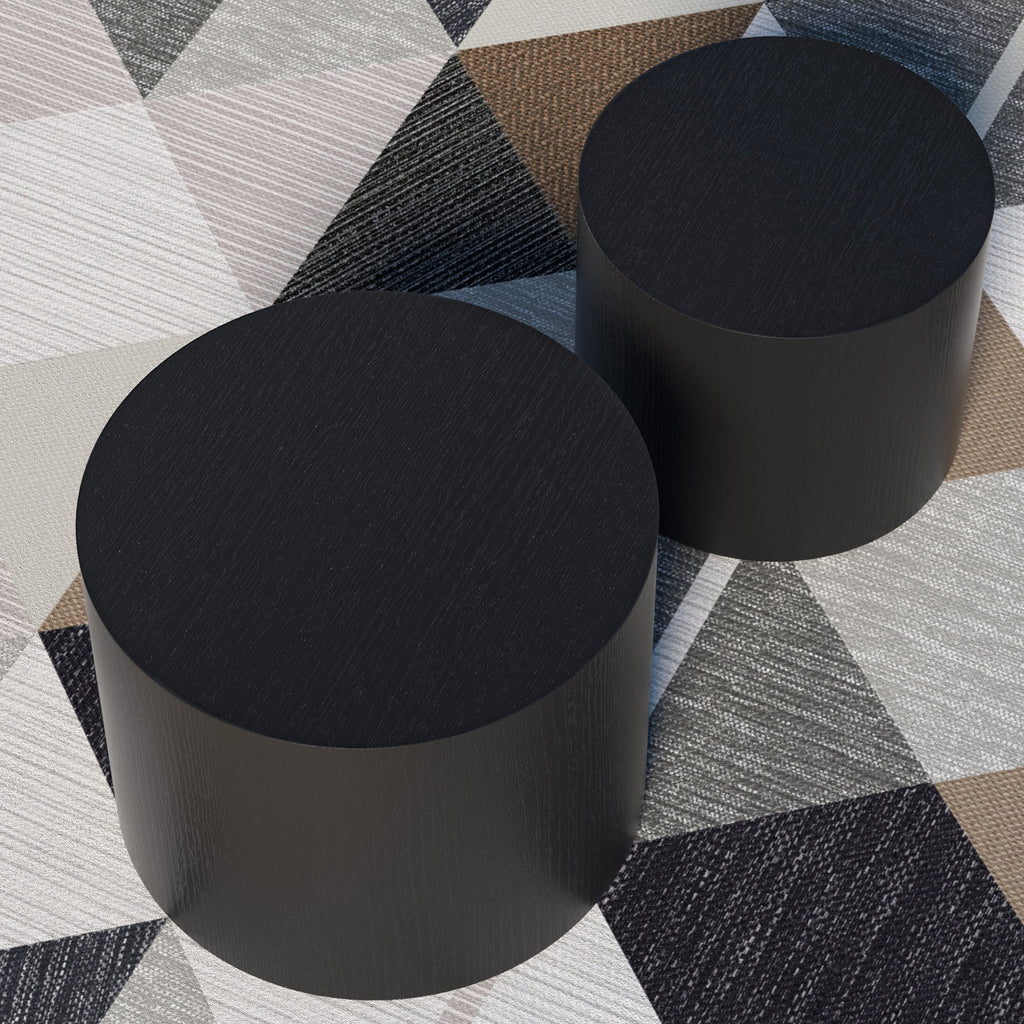 Black Oak Veneer Nesting Table Set of 2 S42364
