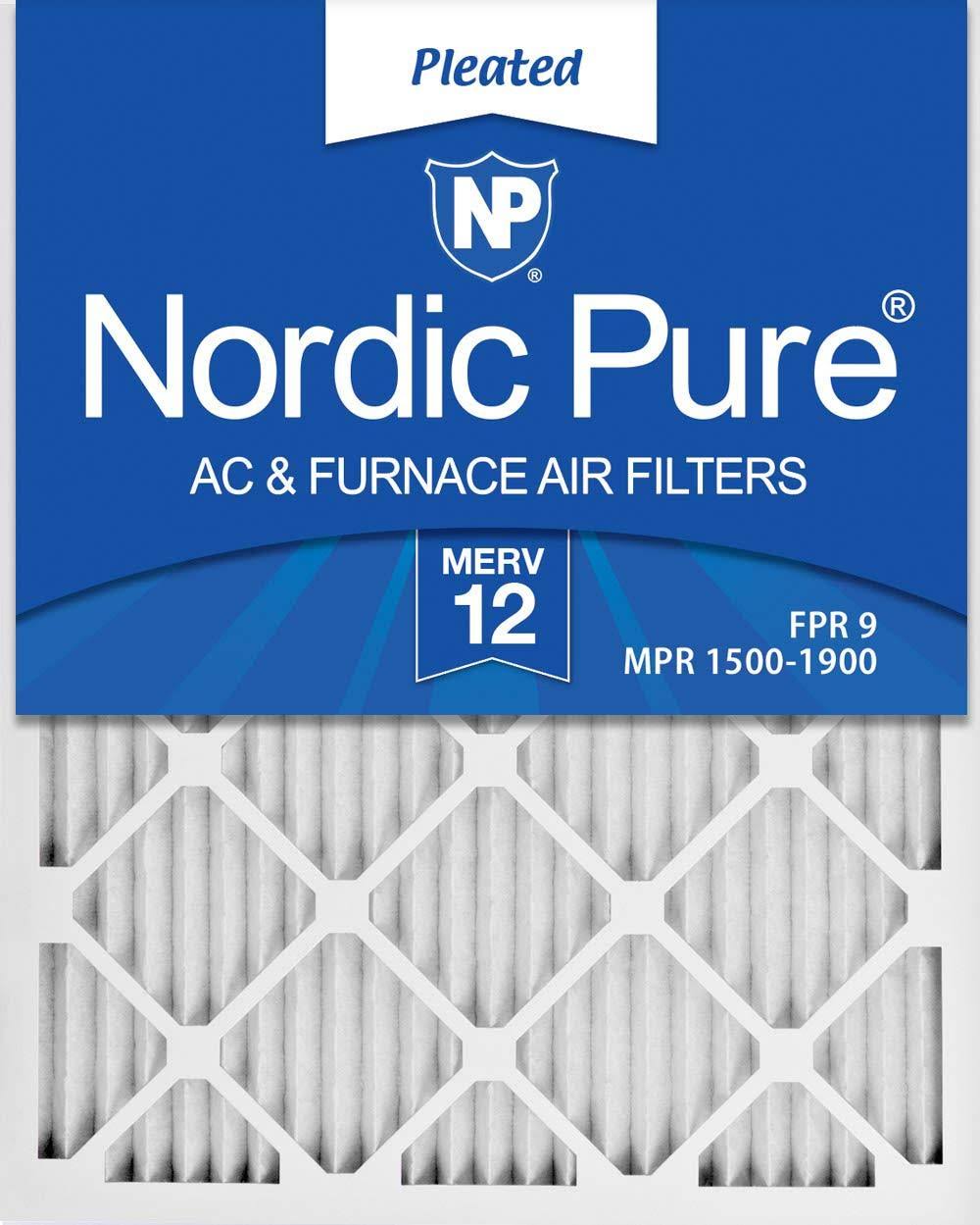 14x25x1 MERV 12 Pleated AC Furnace Air Filters 12 Pack J41316