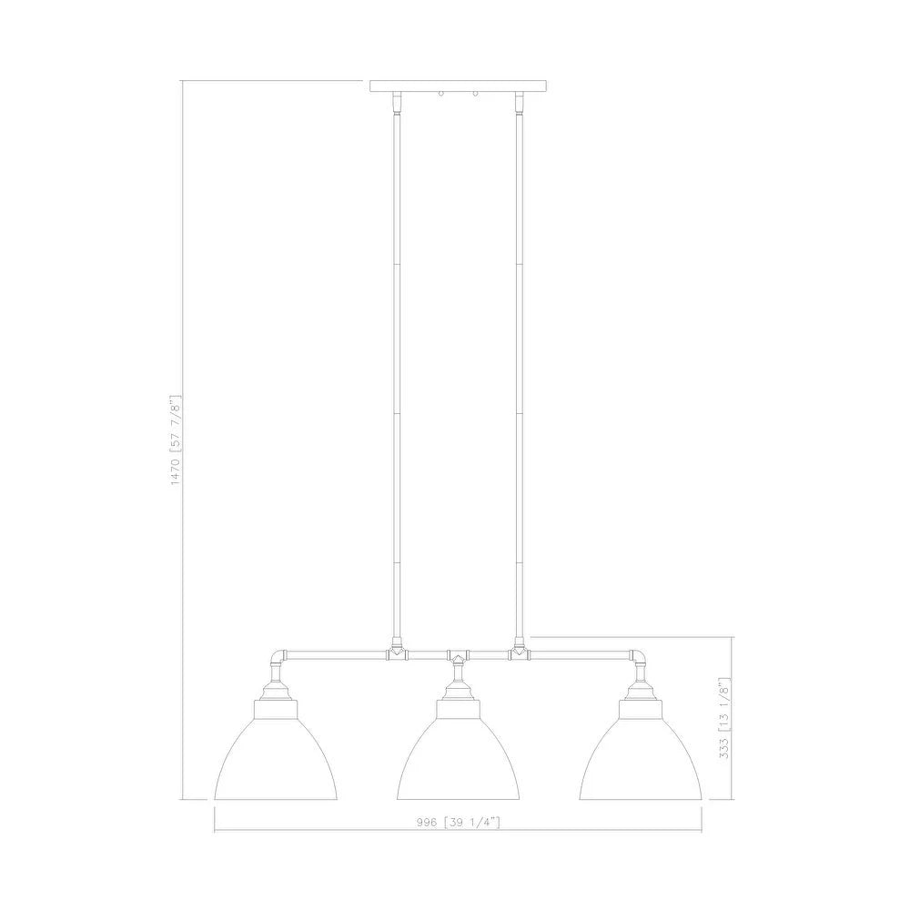 3-Lights Kitchen Island Pendant Lighting Satin Nickel Gold Metal Shade Y2354