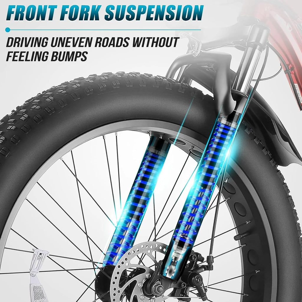 26 x 4.0 Fat Tire 500W Electric Bike with 48V 13Ah Removable Battery F744