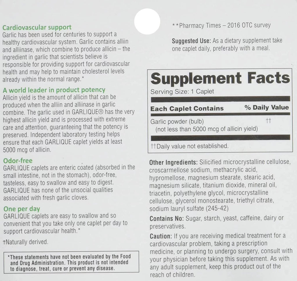Dietary Supplement, 60 Caplets L19720