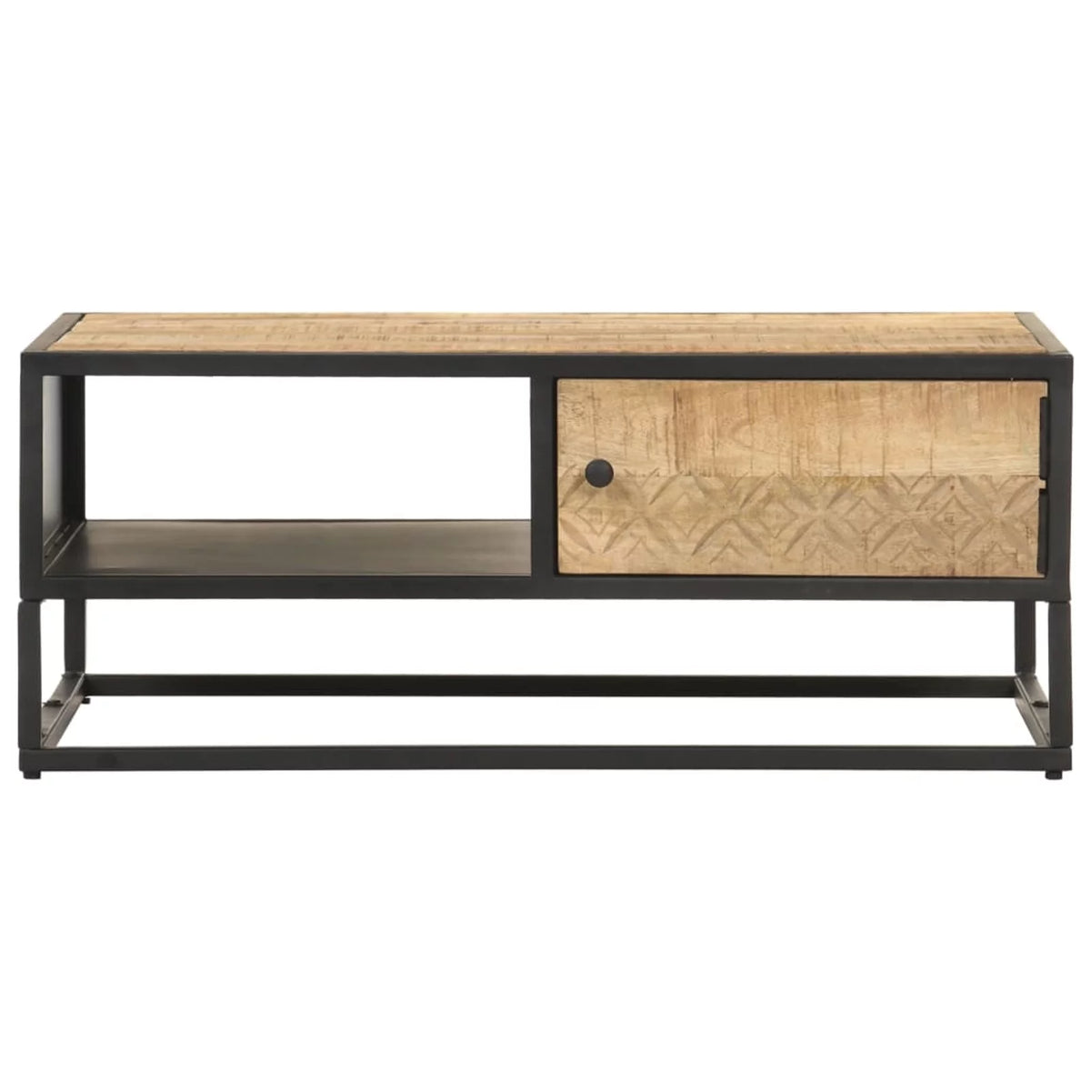 Coffee Table with Carved Door Rough Mango Wood Y2073