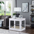 White Dog Crate with Pet Cushion I697