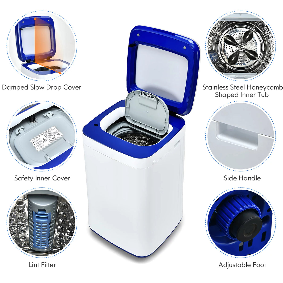 7.7 lbs Compact Full Automatic Washing Machine V11917