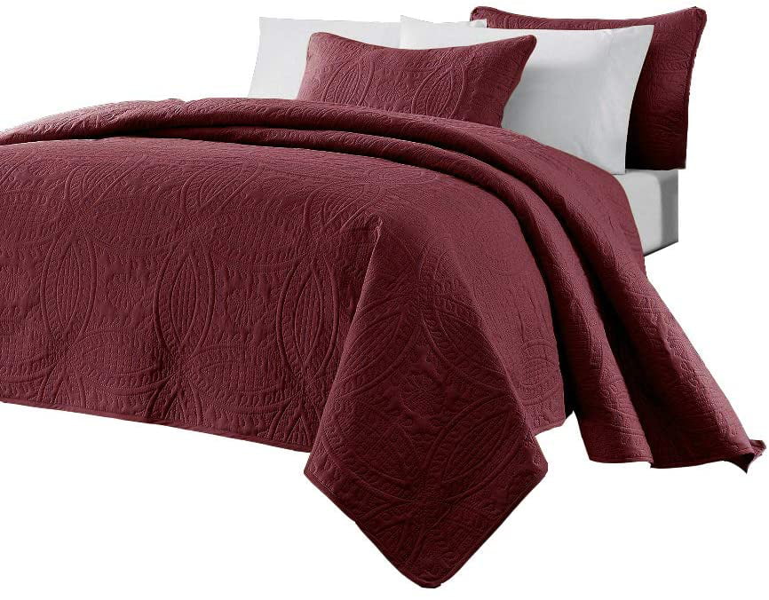 3-Piece Oversized Bedspread Coverlet Set Q3159