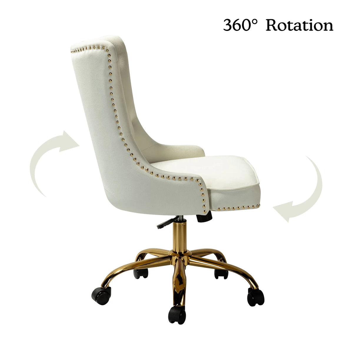 Velvet Tufted Wingback Upholstered Swivel Adjustable Office Chair Y945