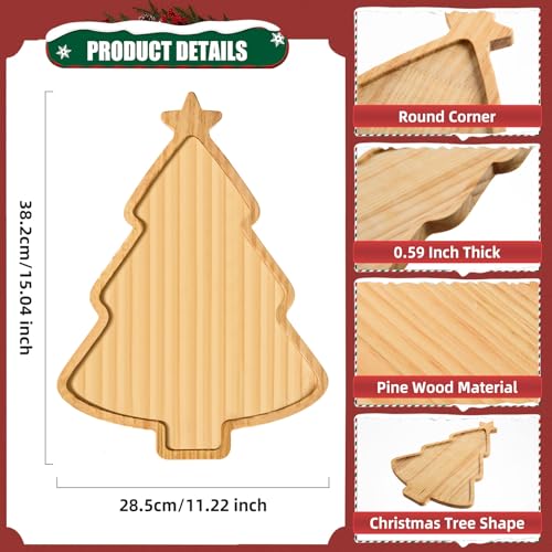 Wooden Christmas Tree Serving Tray Q251