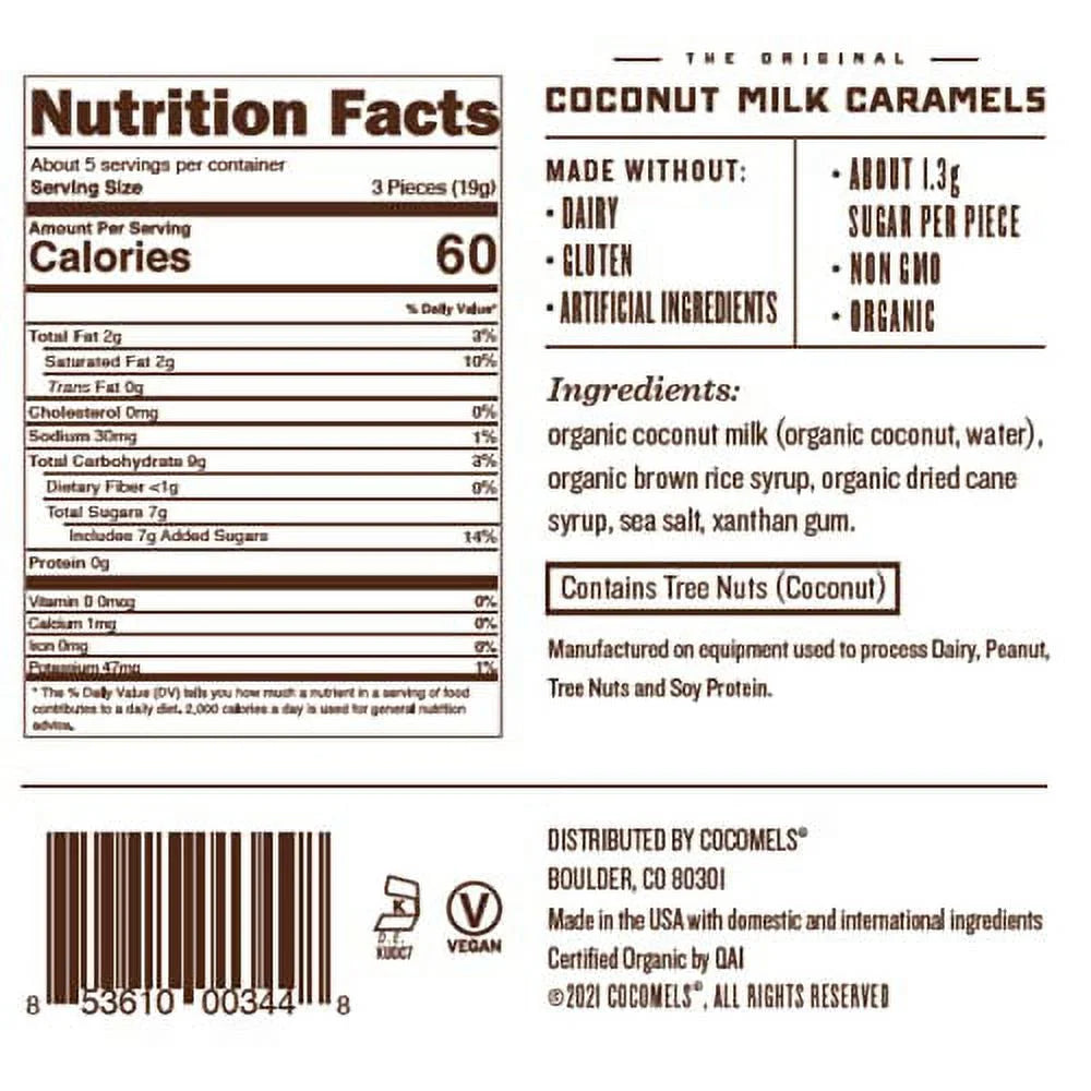 Organic Vegan Coconut Milk Caramels Pack of 3 S2197