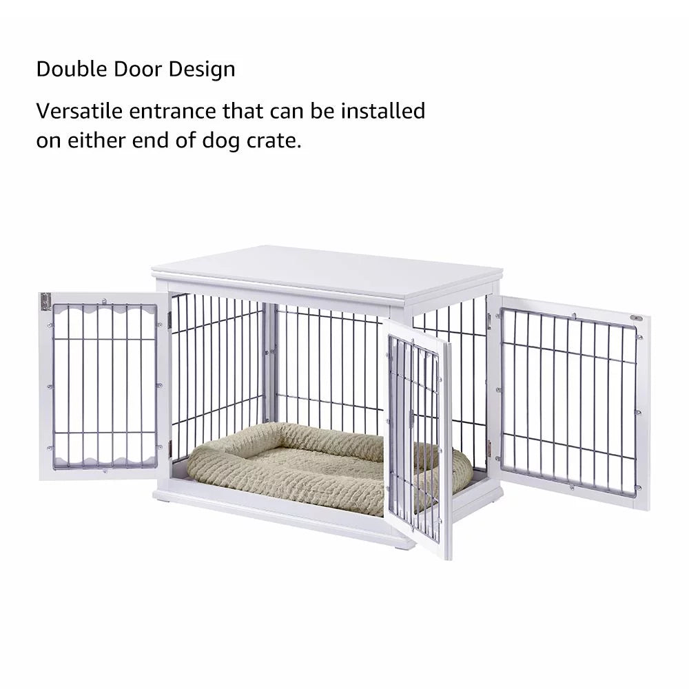White Dog Crate with Pet Cushion I697