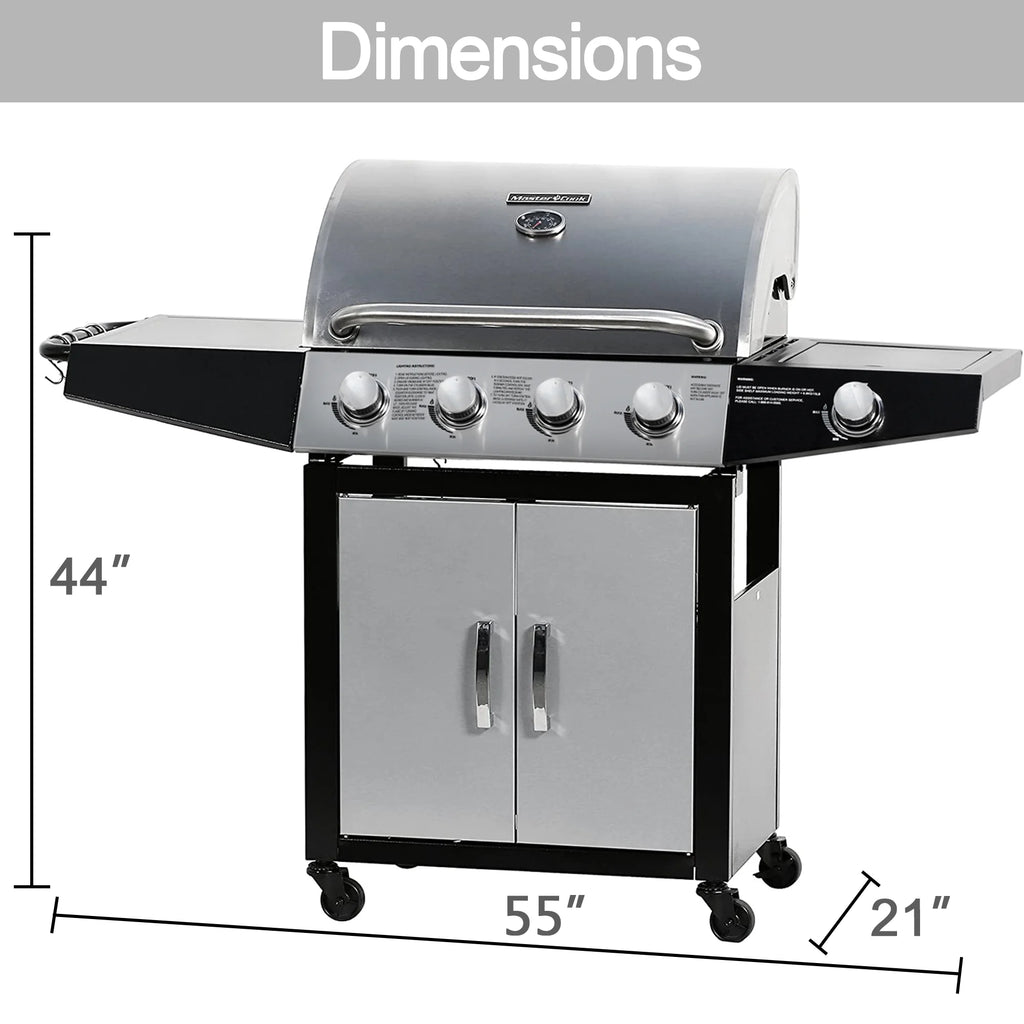 4 Burner Propane Gas Grill with Side Burner Y439907