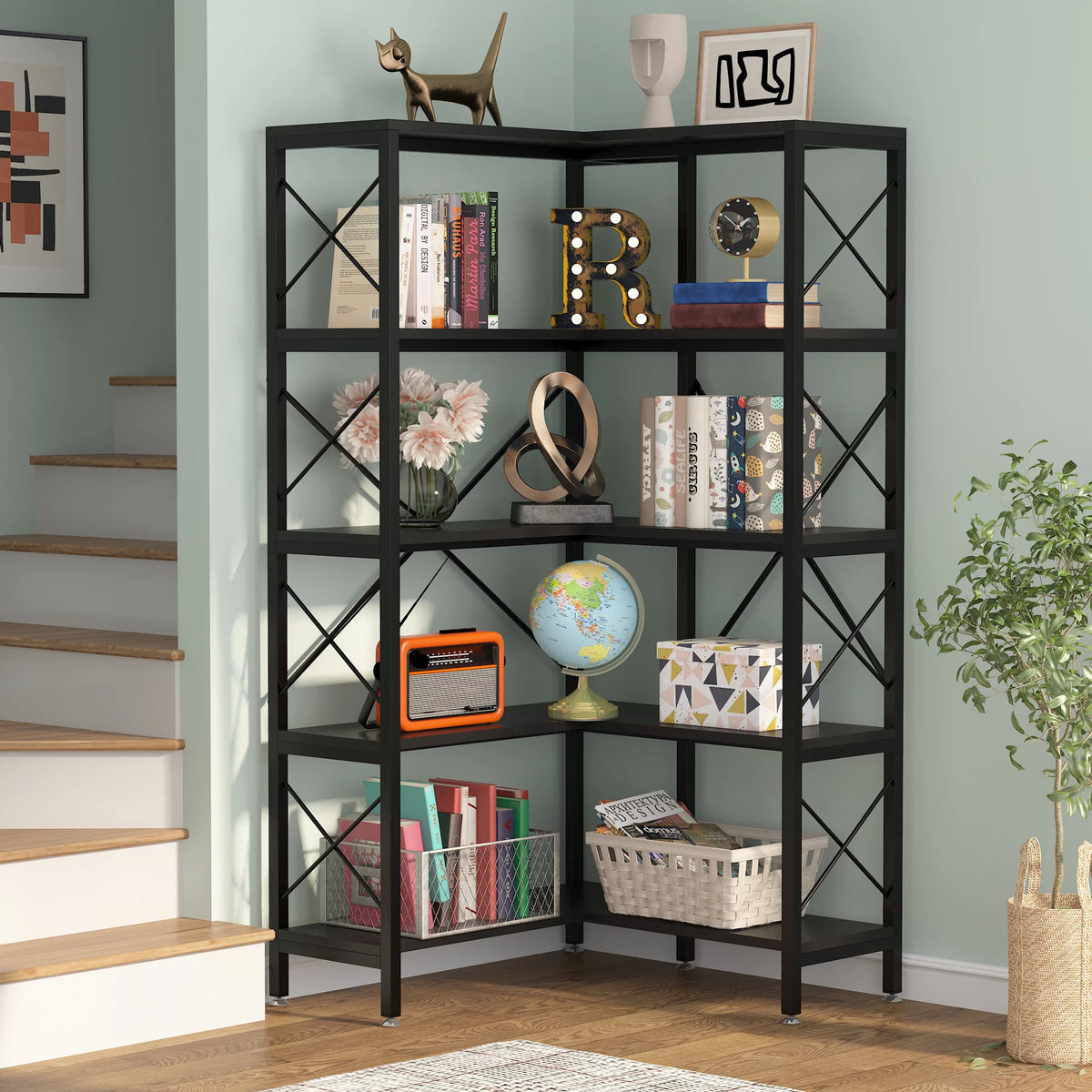 5-Tier Corner Bookshelf F590