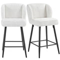 White Upholstered Bar Stools Set of 2 Y3116