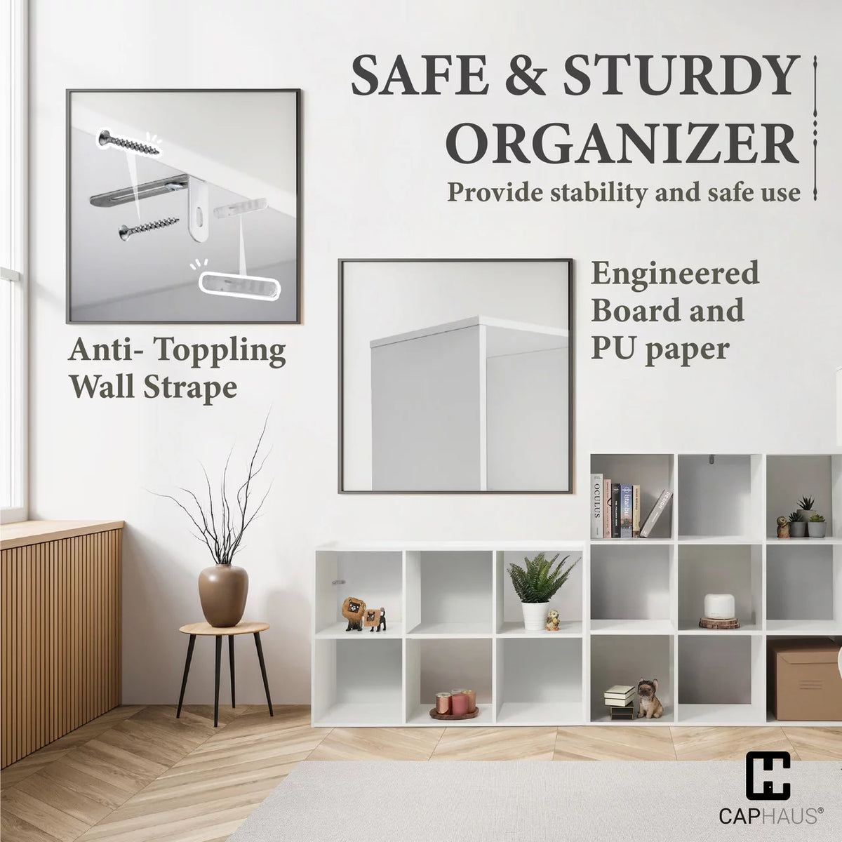 11-Inch Cube Storage Organizer Shelf with Back H5748
