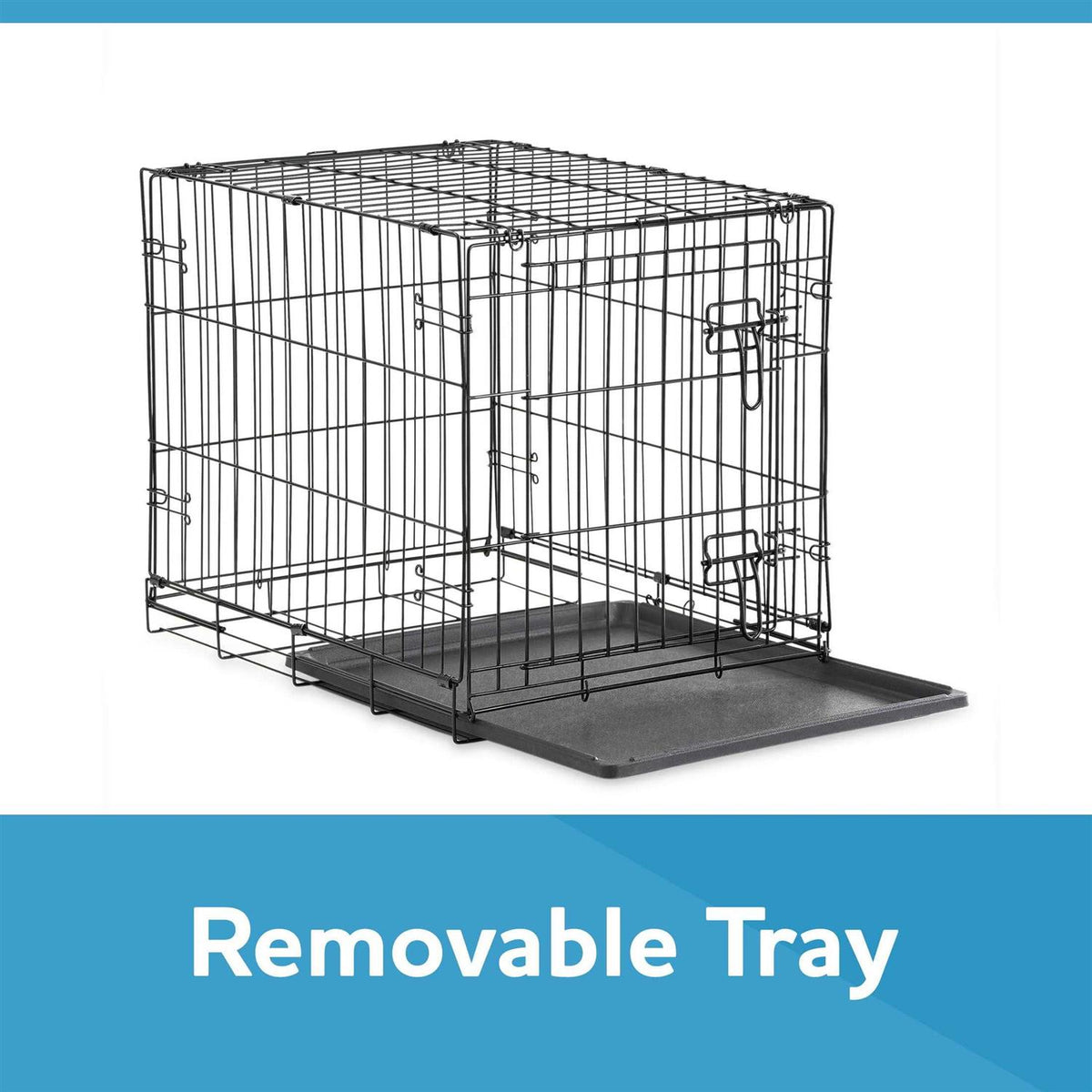Double Door Folding Wire Dog Crate with Divider H8297