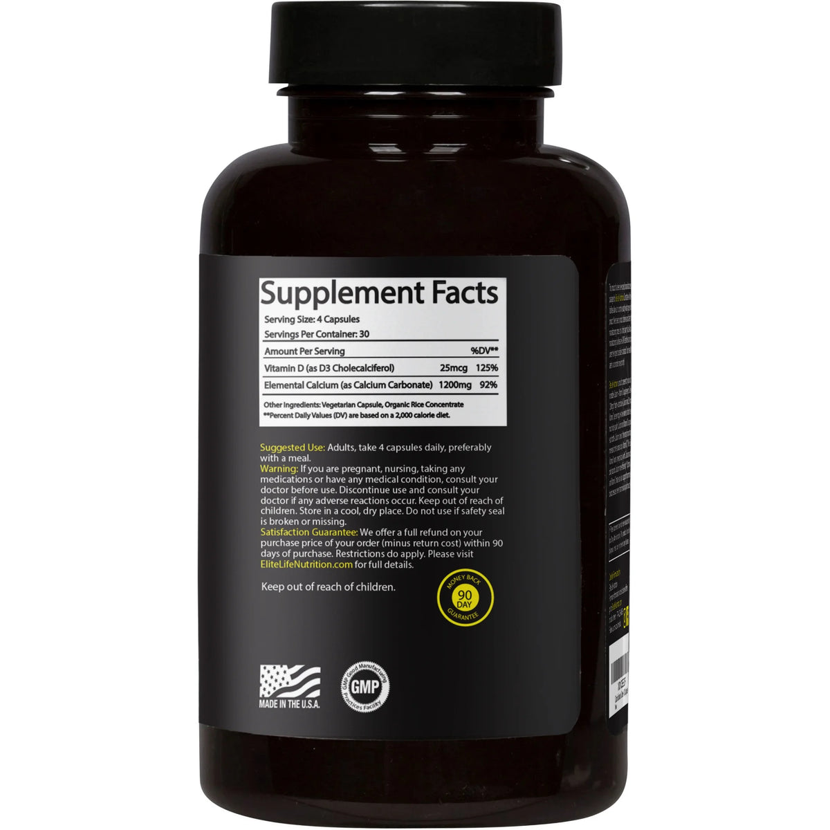 1200mg Calcium Carbonate with Vitamin D 180 Capsules N608