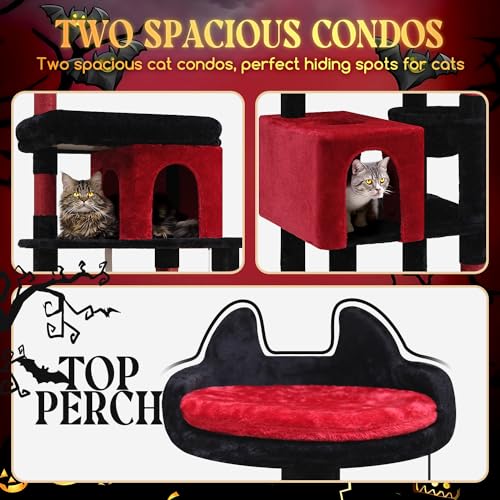 72in Dark Gray Cat Tree with 6 Scratching Posts T4749
