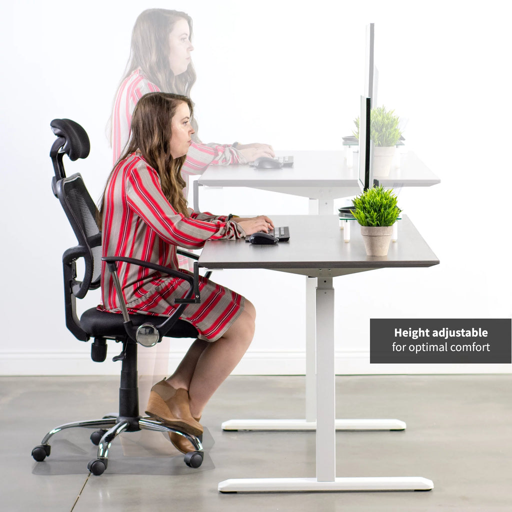 White Manual Height Adjustable Stand Up Desk Frame J69903