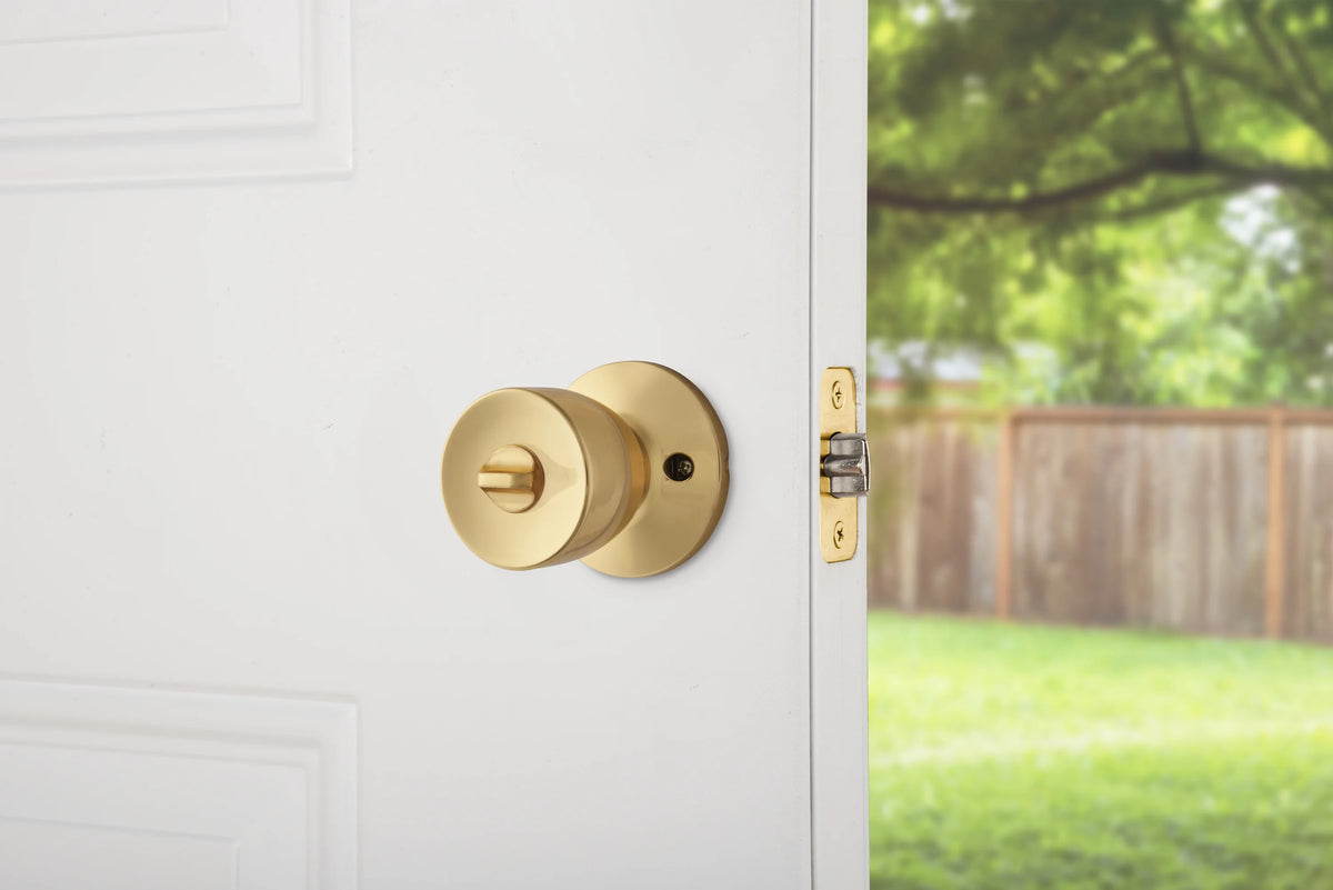 Keyed Entry Doorknob Polished Brass Twin Pack G29647