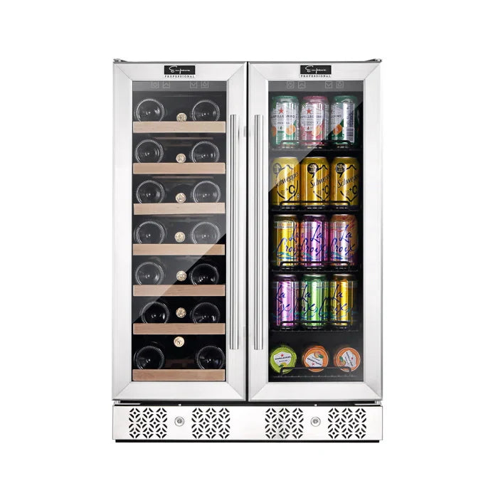 24 20 Bottle and 78 Can Dual Zone Wine Cooler & Beverage Fridge J877