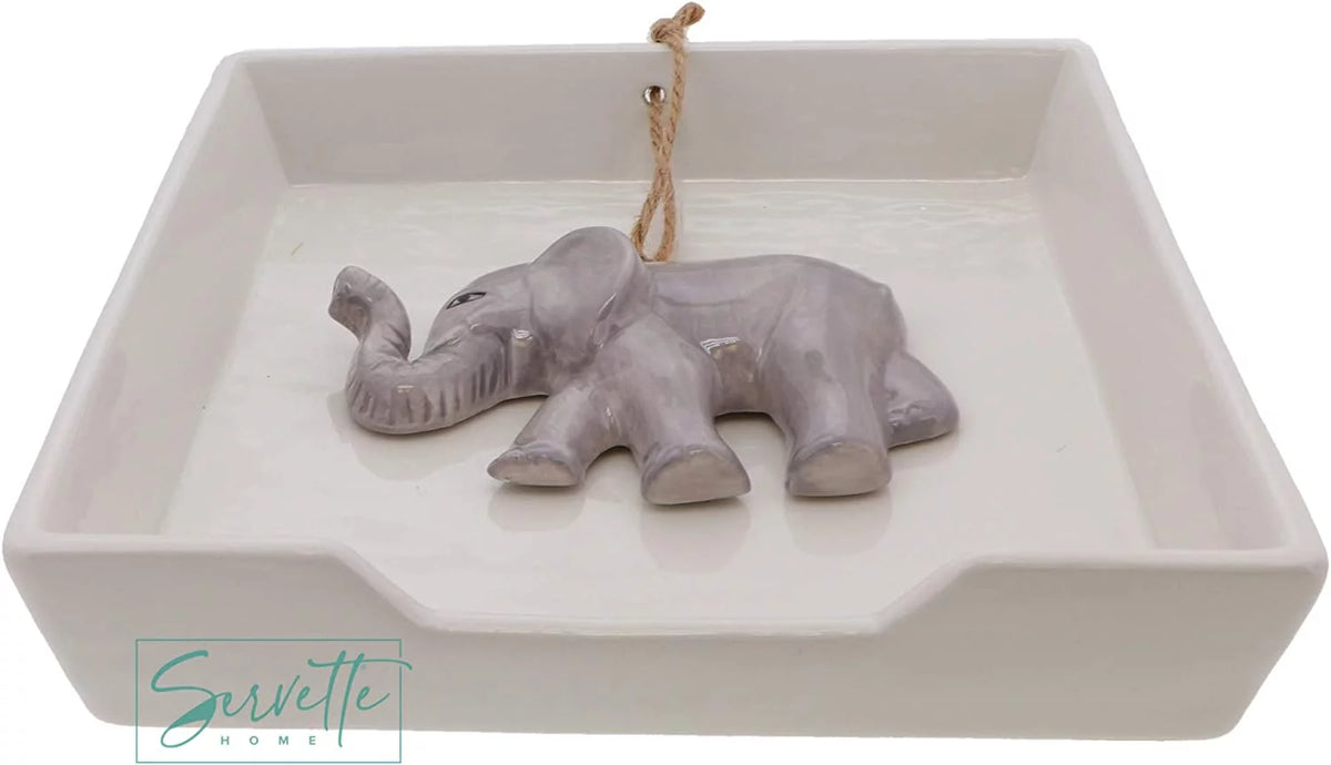 White Ceramic Napkin Holder L3711