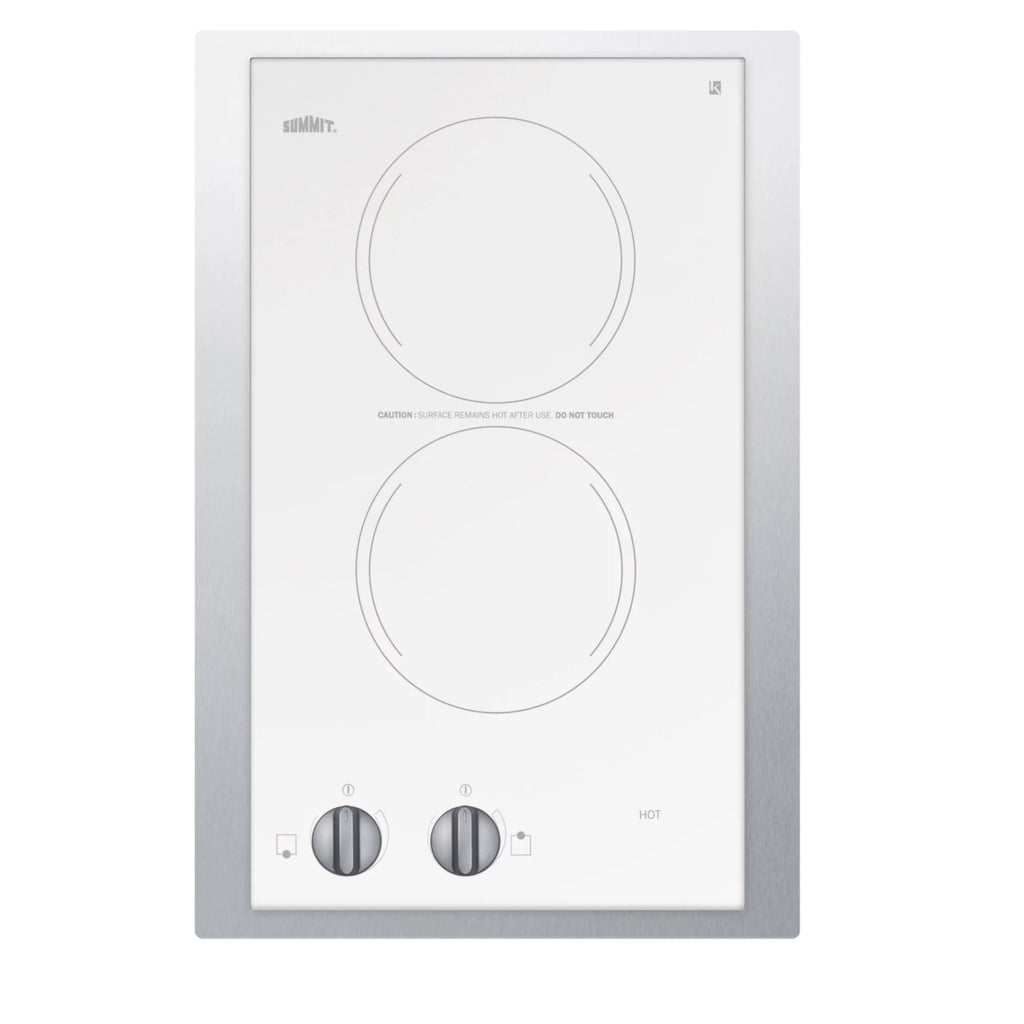 15" Wide 230V 2-Burner Radiant Cooktop L917