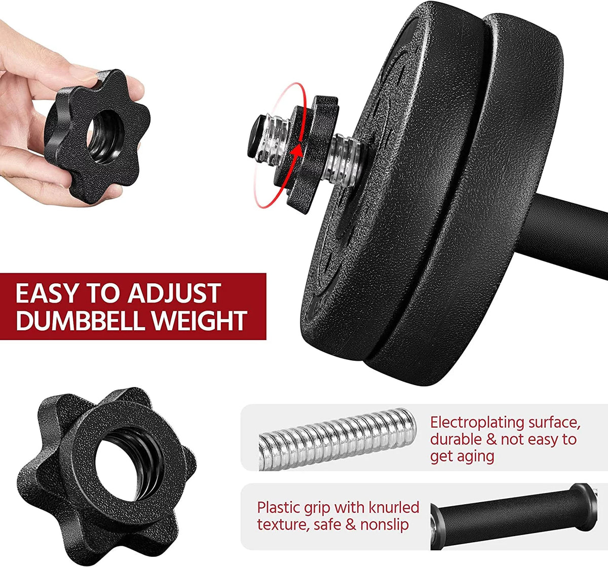 44LB/66LB Adjustable Dumbbell Weight Set G737830